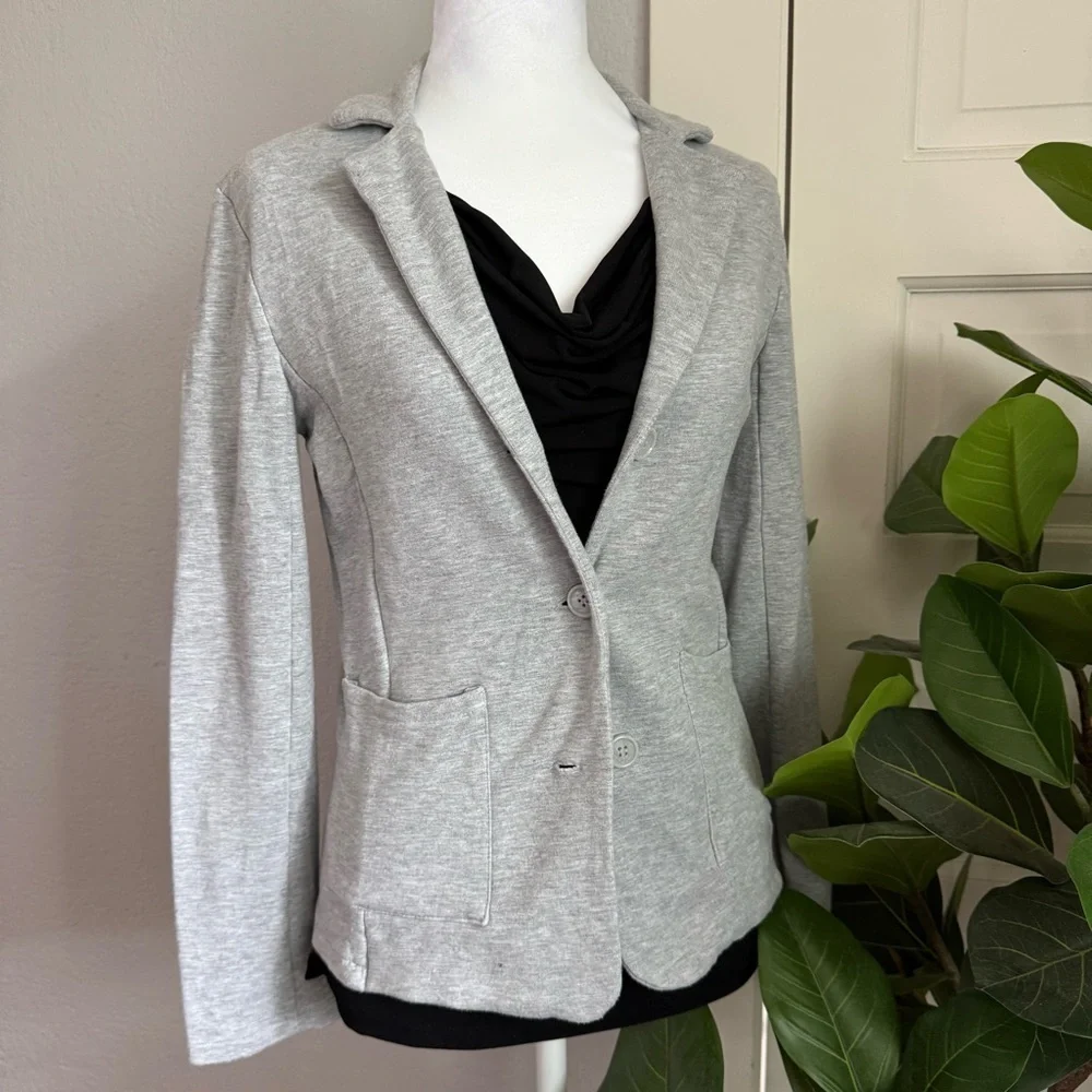 Rachel Zoe Gray Knit Sweater Blazer Jacket Size S Excellent Condition - Picture 2 of 7